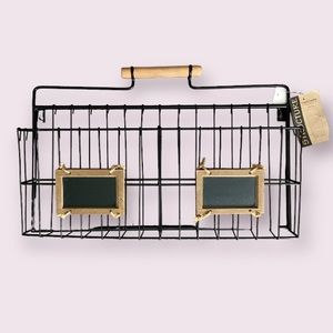 Structure French Country Wall Basket with Chaulk Signs
